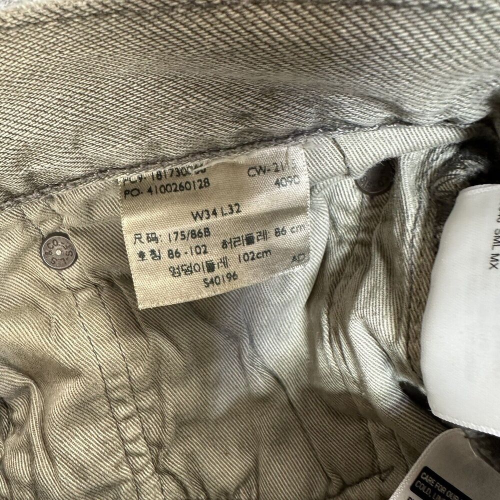 Levi’s 501 CT Jeans Men 32x28 Grey Distressed Custom Tapered - Picture 11 of 16